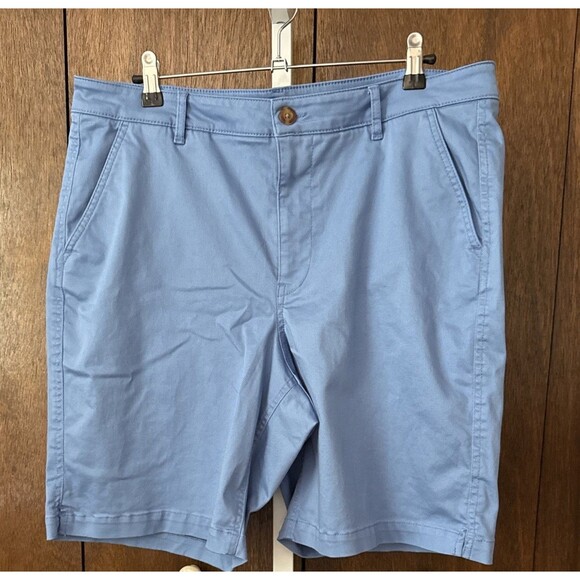 LL Bean Womens 16 Blue Organic Cotton Blend Stretch Favorite Fit Bermuda Shorts - Picture 1 of 5